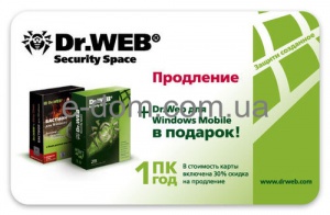 Dr. Web® Security Space Pro, продление лицензии, скретч-карта, на 12 месяцев, на 1ПК
