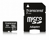 Карта памяти Transcend Ultimate microSDHC 8GB Class 10 UHS-1