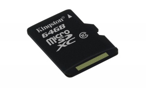 Карта памяти Kingston microSDXC 64GB Class 10 + SD адаптер