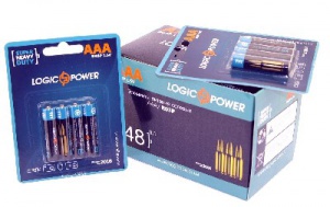    Батарейка LogicPower Super heavy duty AAA R03P_ бл 4шт_ КОРОБКА = 12 бл = 48шт