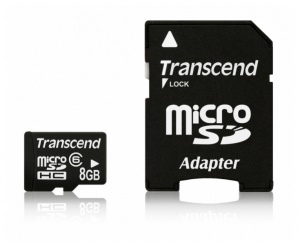 Карта памяти Transcend MicroSDHC 8GB (Class 6) + SD адаптер Карта памяти Transcend MicroSDHC 8GB (Class 6) + SD адаптер