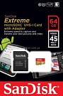 Карта памяти SanDisk Extreme 64GB microSDXC Class 10 UHS-I 45MB/s