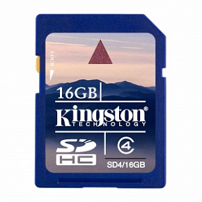 Карта памяти Kingston SDHC 16GB Class 4
