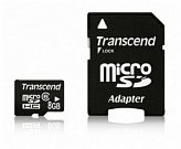 Карта памяти Transcend MicroSDHC 8GB (Class 6) + SD адаптер