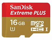Карта памяти SanDisk Extreme Plus 16GB microSDHC Class 10 UHS-I 80MB/s
